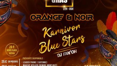LUNDI GRAS ORANGE ET NOIR KARNIVOR/ BLUE STARS